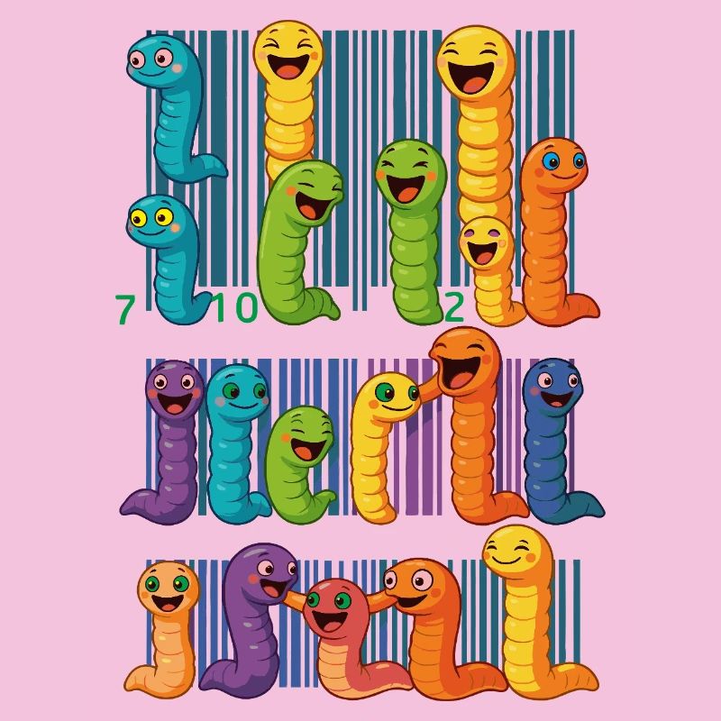 Colorful Worm Barcode Collection