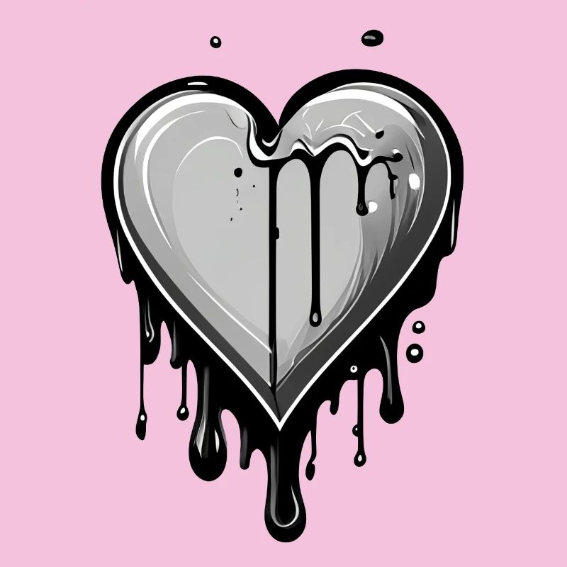 Molten Graffiti Heart with Drops