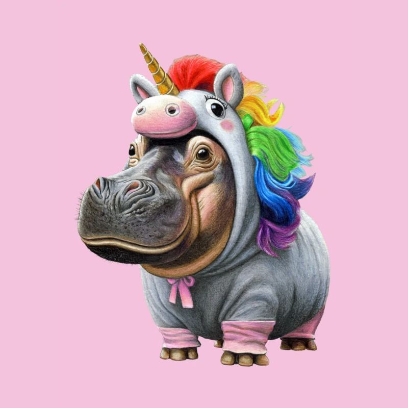 Nilpferd Einhorn