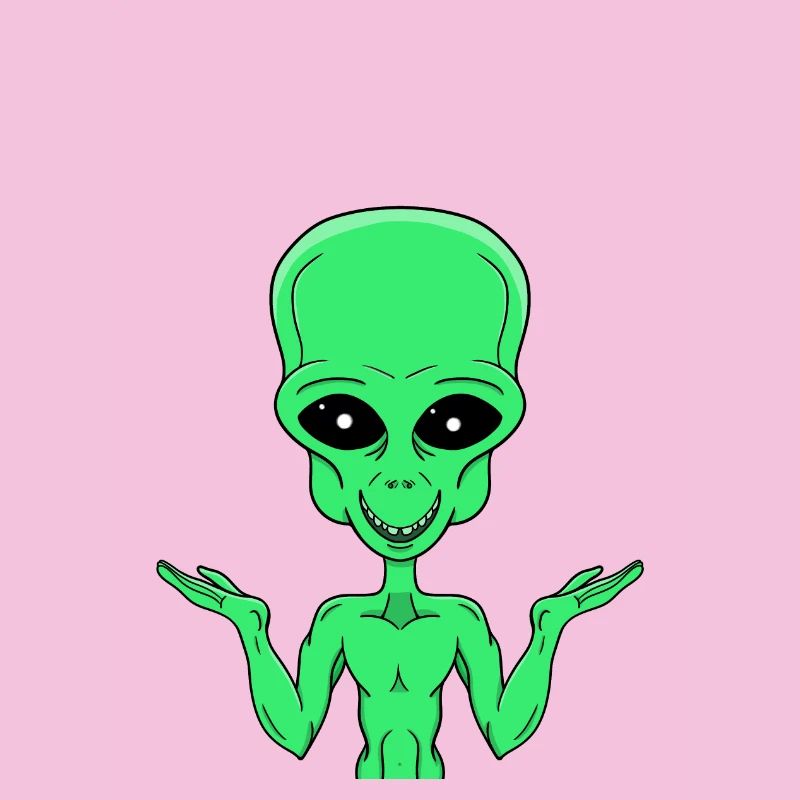 Un extraterrestre vert dans le doute