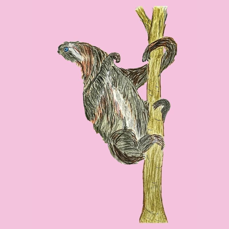 Monkey artwork on tree