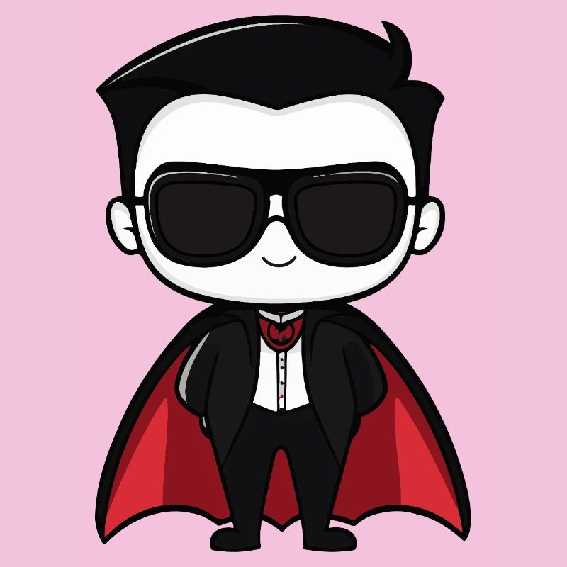 Vampirischer Held Cartoon Design