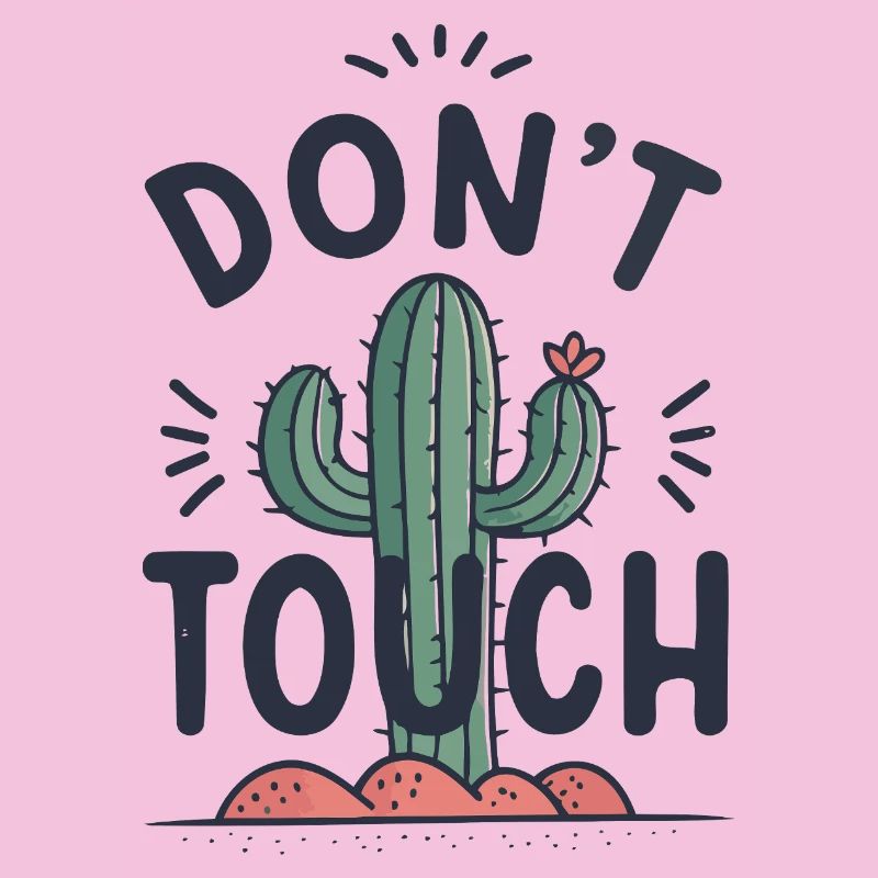 Cactus Do Not Touch Drawing