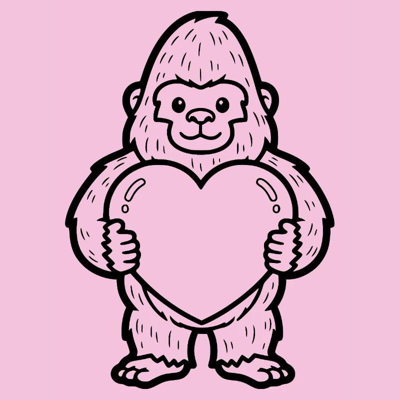 Gorilla with a heart – strong and loving at the same time