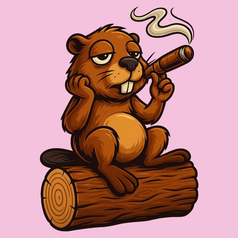Chilling beaver with cigar