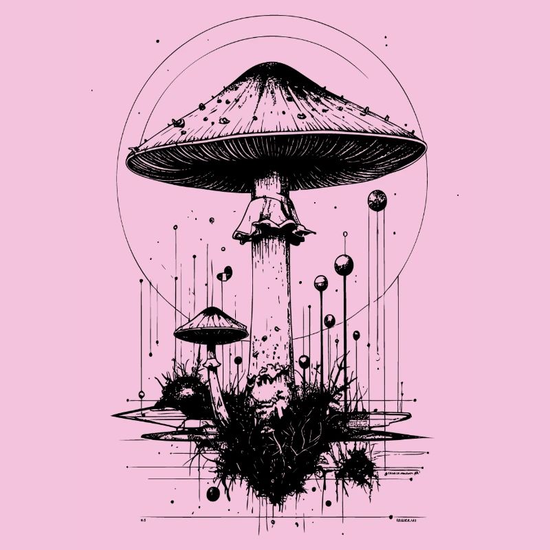 Champignon crapaud, en formes géométriques