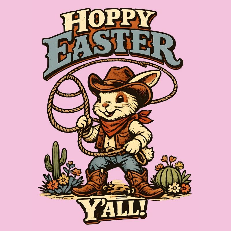 Retro Bunny Howdy Easter Rabbit Ears