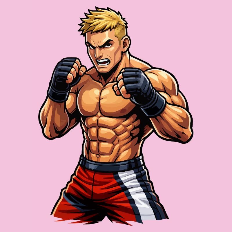 Mma fighter with muscles