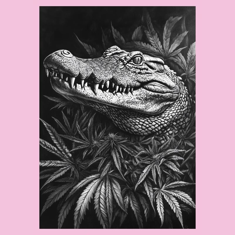 Krokodil im Hanfblattwald