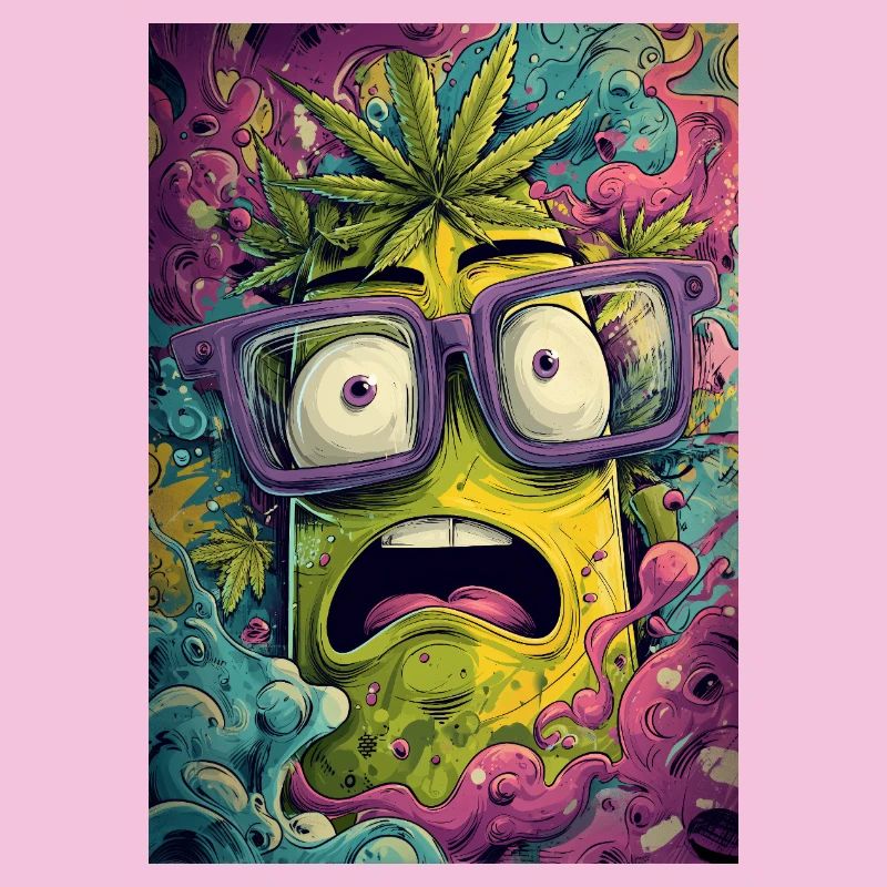 Psychedelic pineapple with glasses