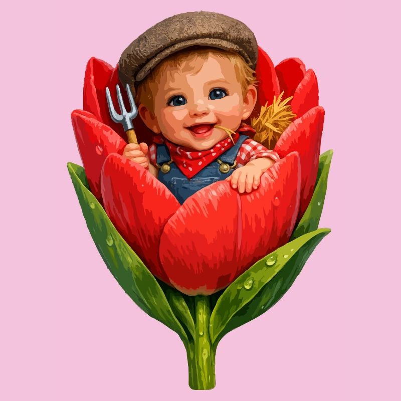 Bébé dans Tulip Bud