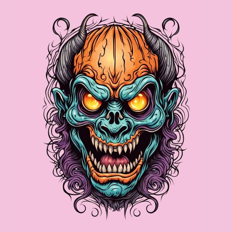 Dämonische Neonmaske
