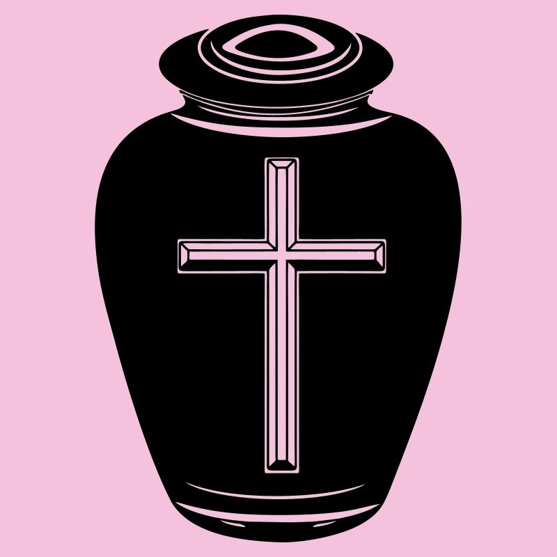 Urne mit Kreuz