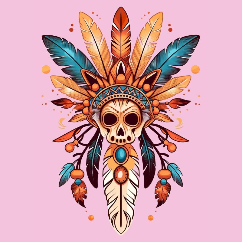 Sun Feathers Skull