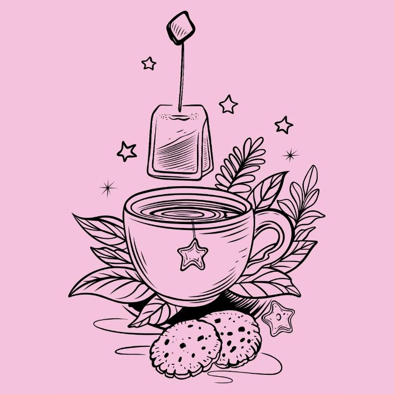 Tea Teacup with Earl Grey and Tea Bag
