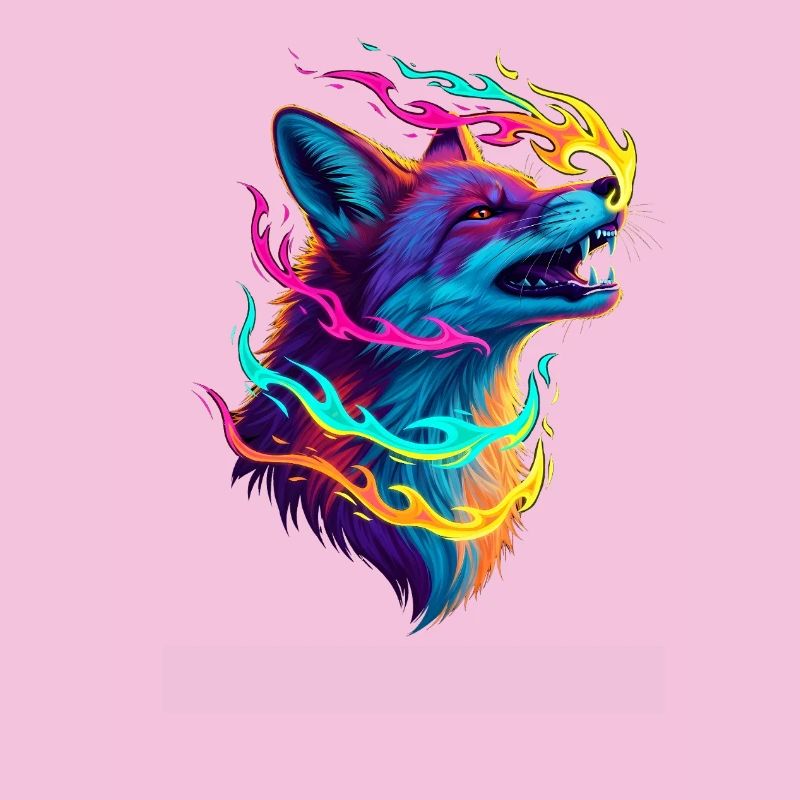 Neon Wolf Flame Spell