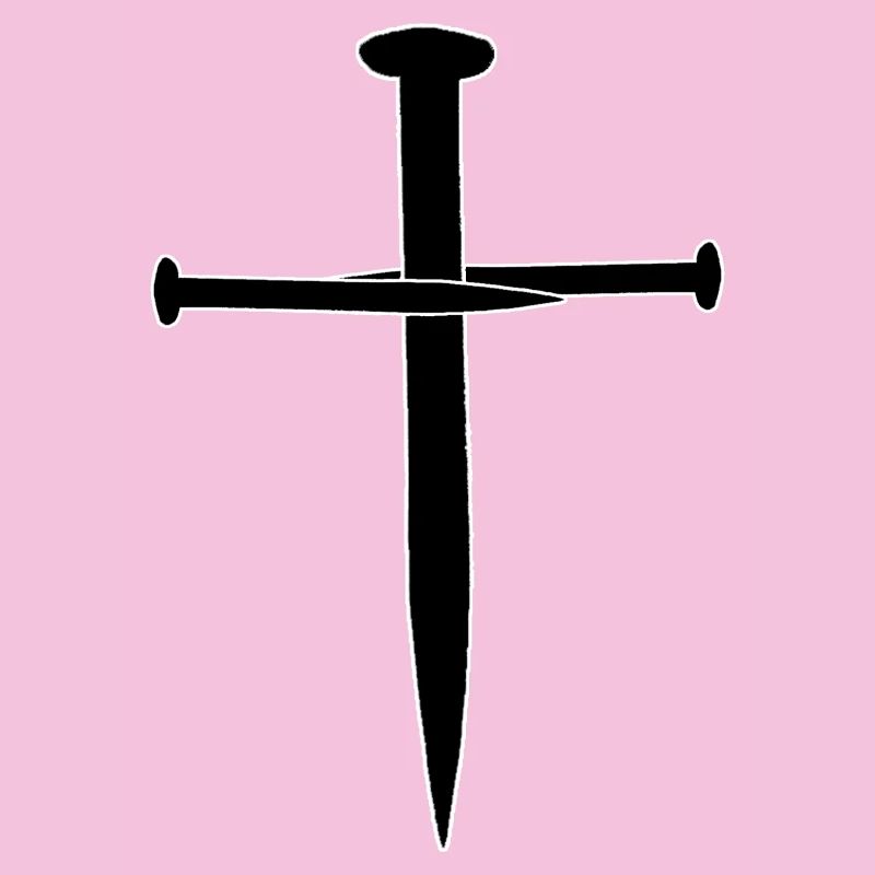 Three Nails Cross Icon Print Design