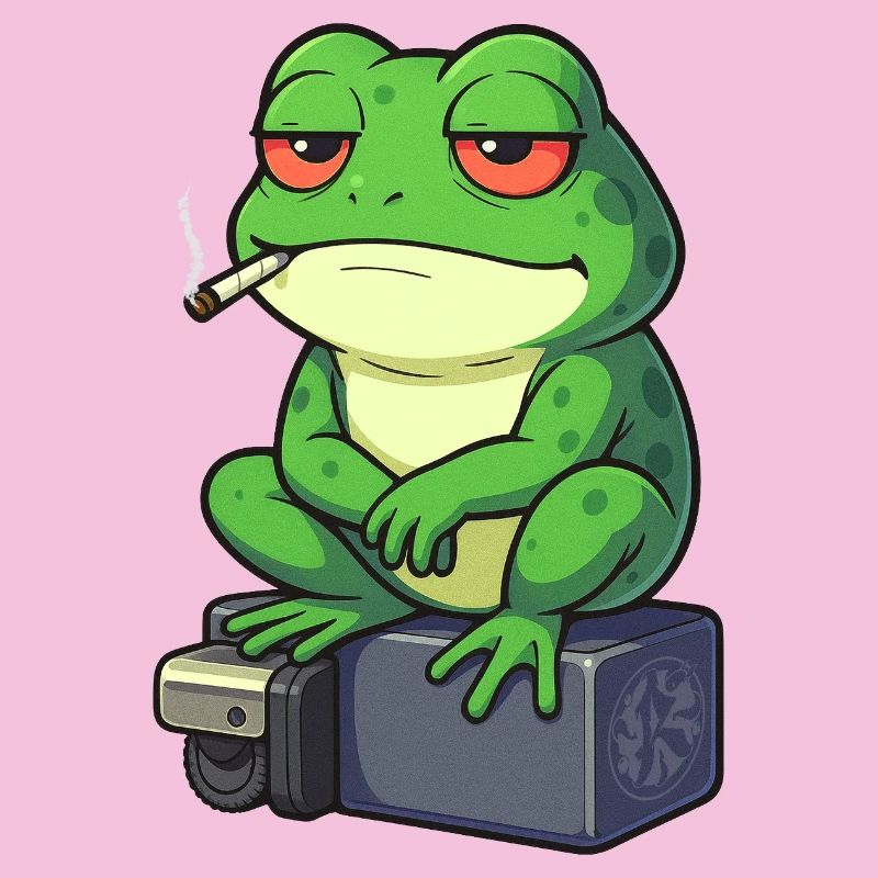 Frosch Entspann dich mit einer Zigarette