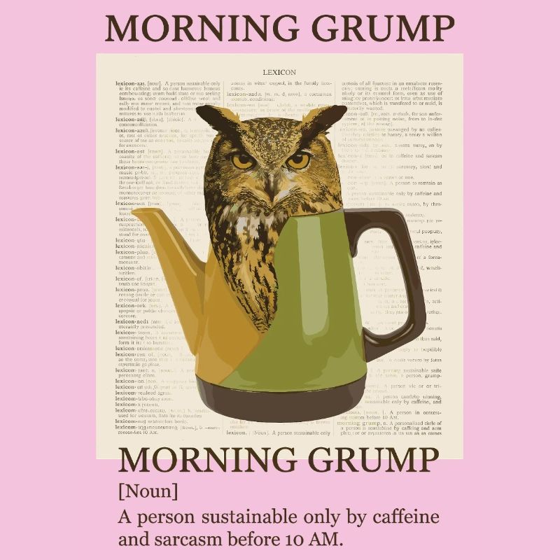 Morning Grump Vintage Eule