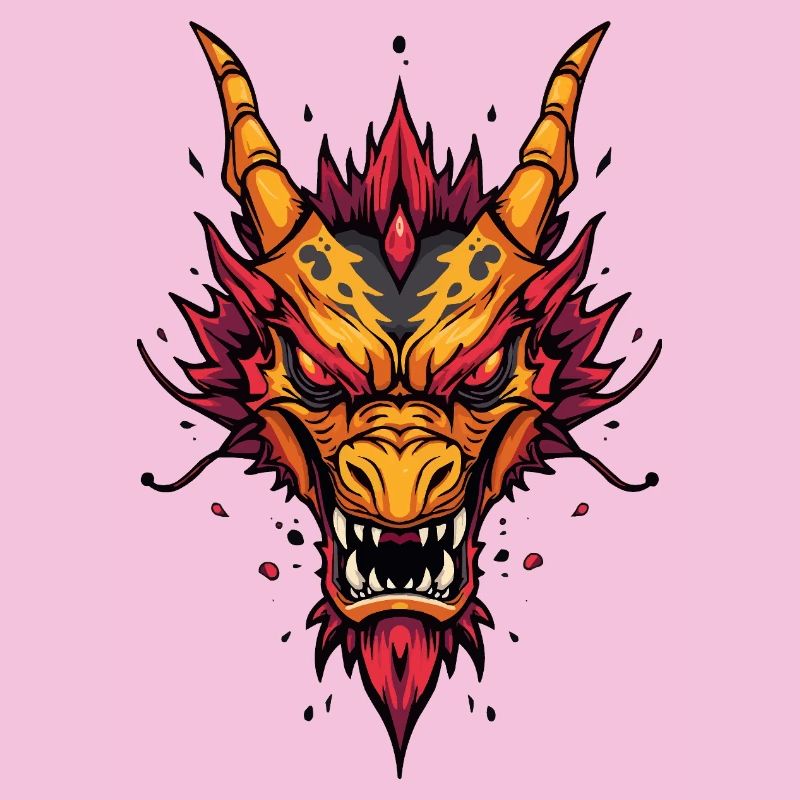 Flammender asiatischer Drache