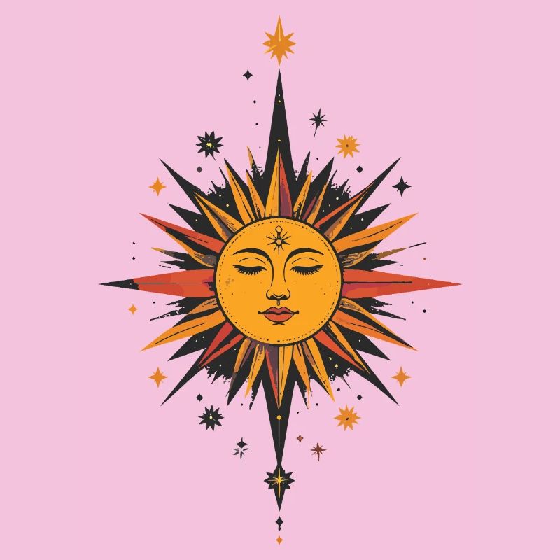 Sun Star Talisman Pattern Sun Moon Stars