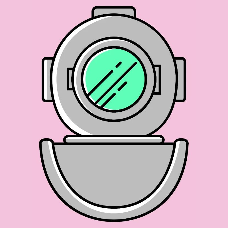 Symbole de plongée avec casque de plongée