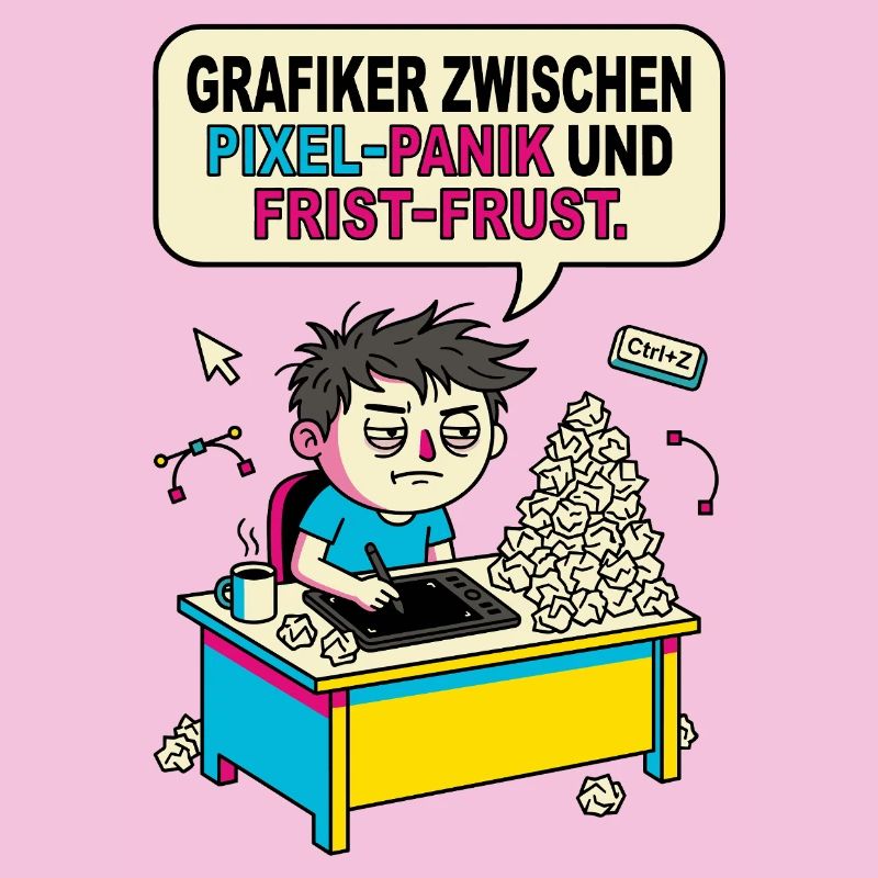 Grafiker Pixel Panik Frust Humor