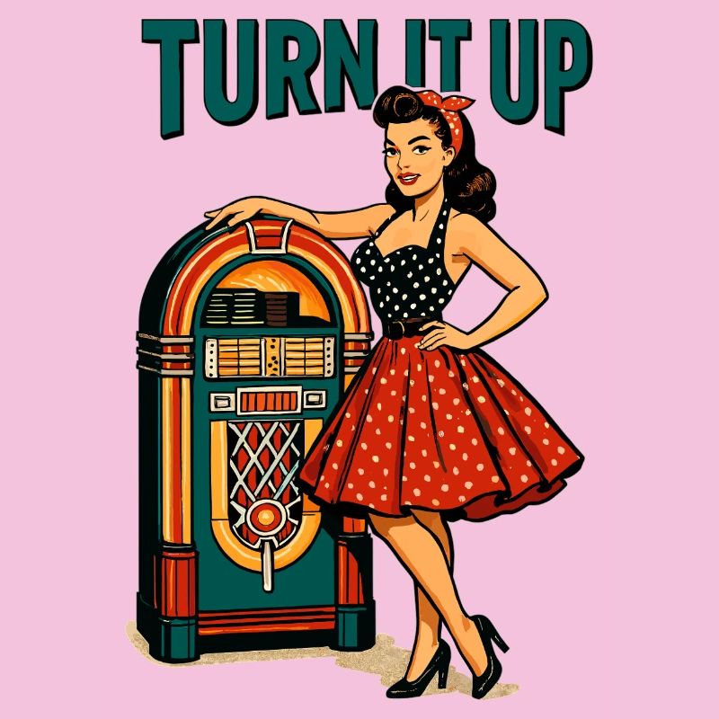 Rockabilly Pin-Up: Retro Jukebox Turn It Up