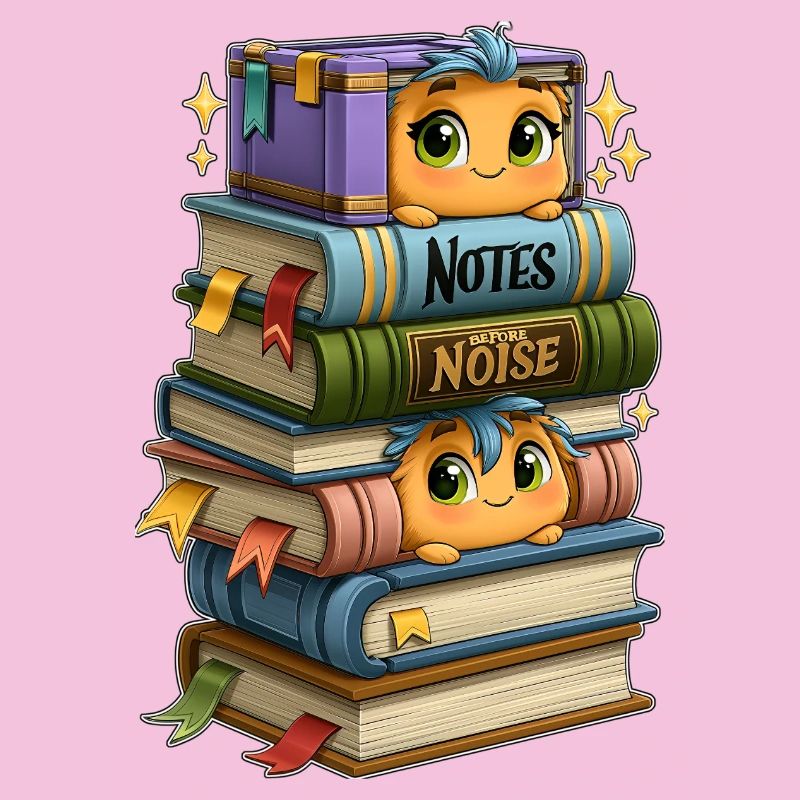 Book Stack with Birds