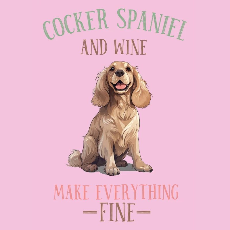 Cocker Spaniel and Wine Make Everything Fine
