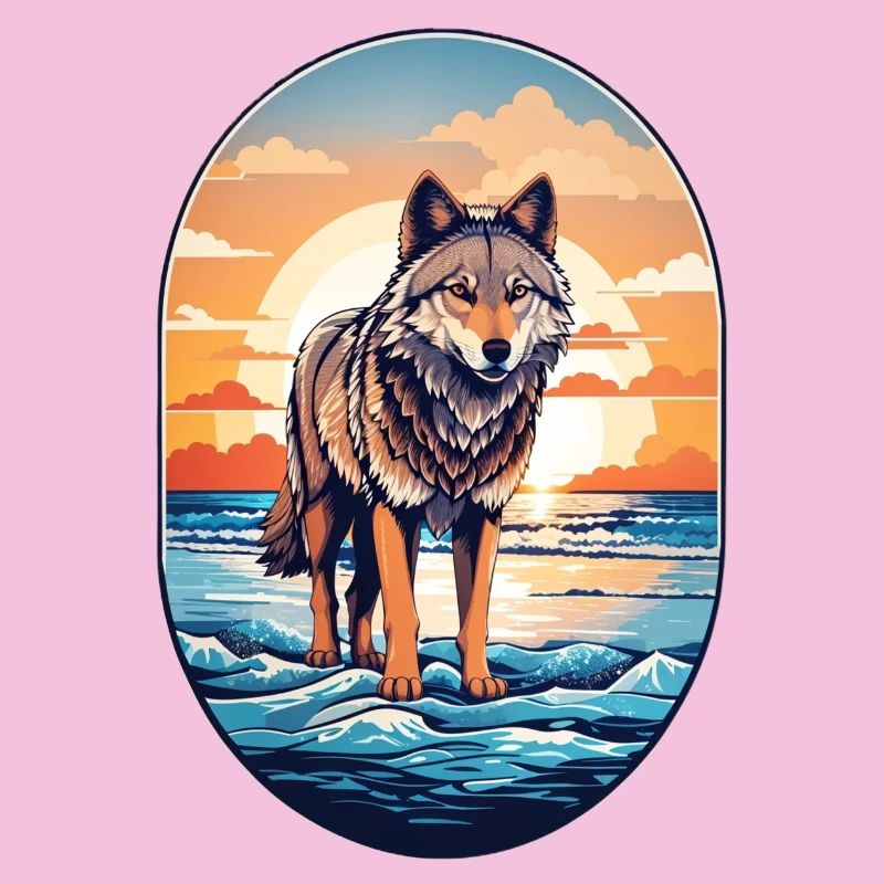 Wolf on the beach