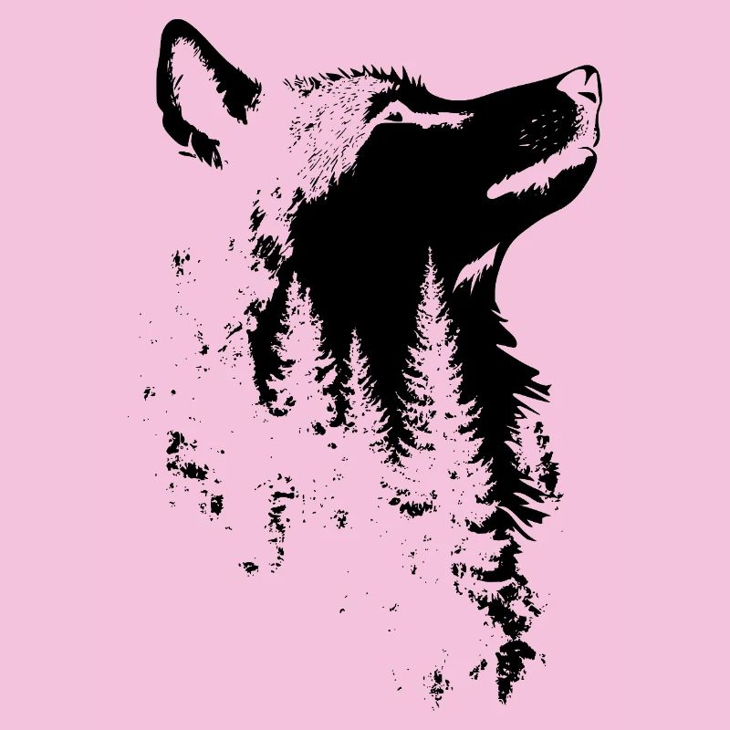 Wolf Gesicht Wald Silhouette