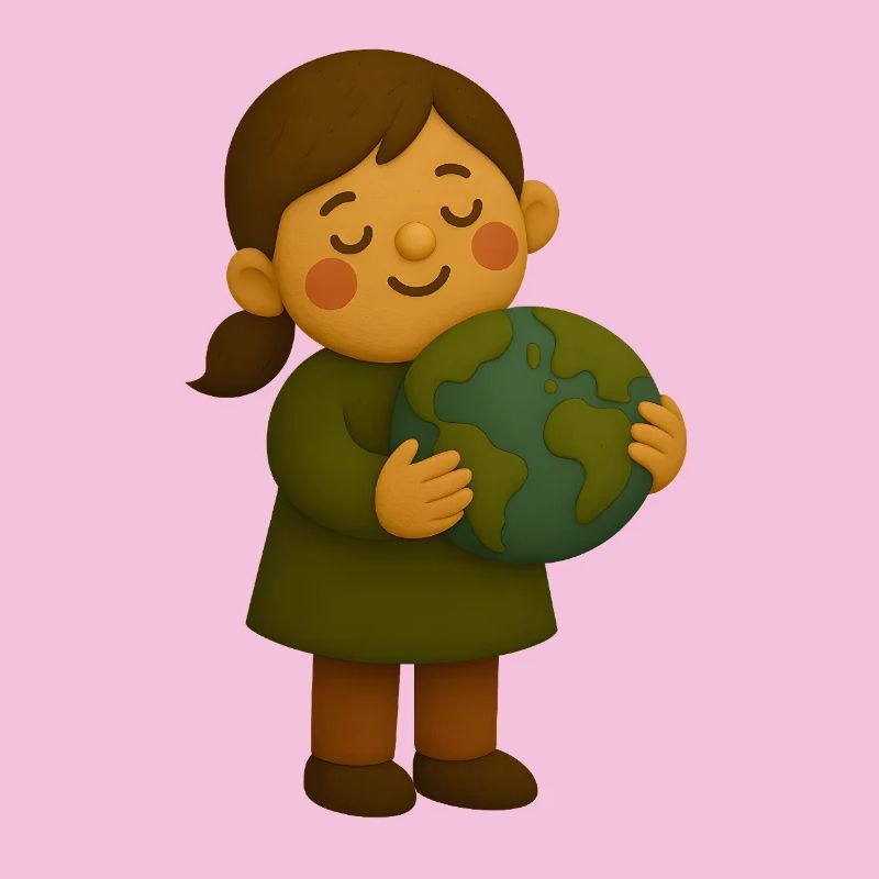 Petit écologiste avec le globe