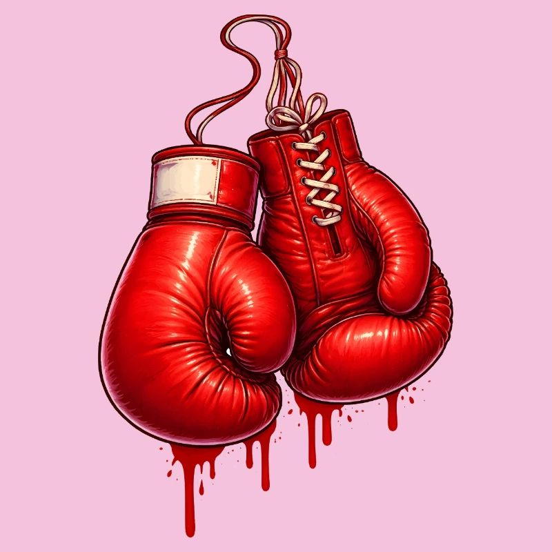 Rote Boxhandschuhe im Graffiti Stil 