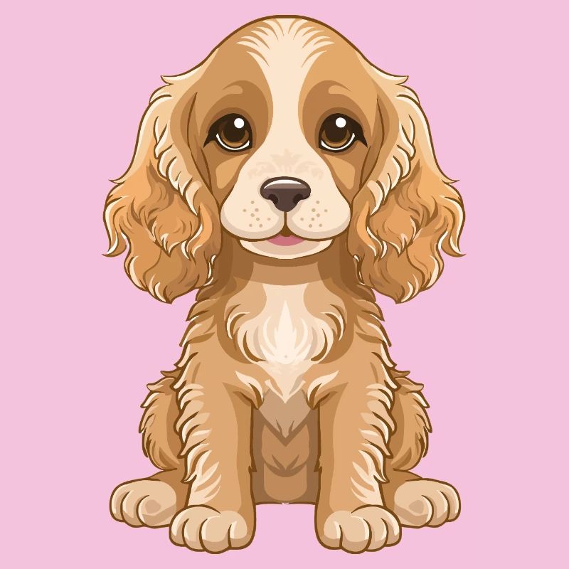 Süßer Cocker Spaniel-Welpe Cartoon