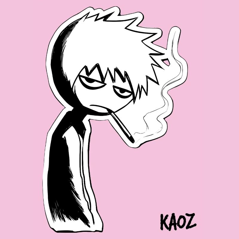 Black and white sketch: melancholic type