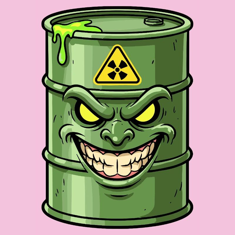 Green barrels with a grim grin