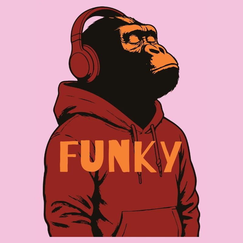 Sweat à capuche funky Gorilla design