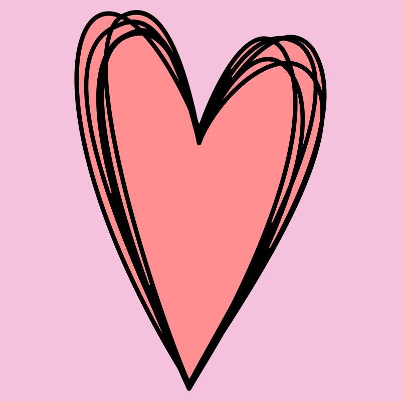 Heart Pink Scribble Doodle Gift Love