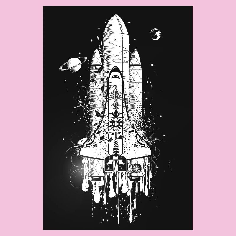 Navette spatiale imaginative dans le style graffiti