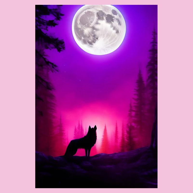 Wolf und Mond