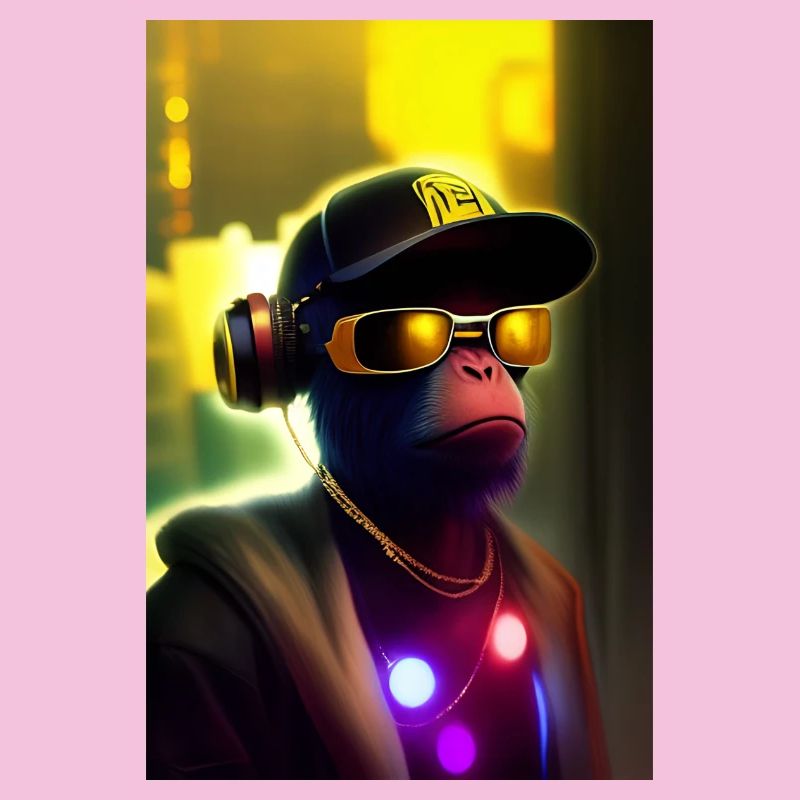 Cooler Affe mit Sonnenbrille