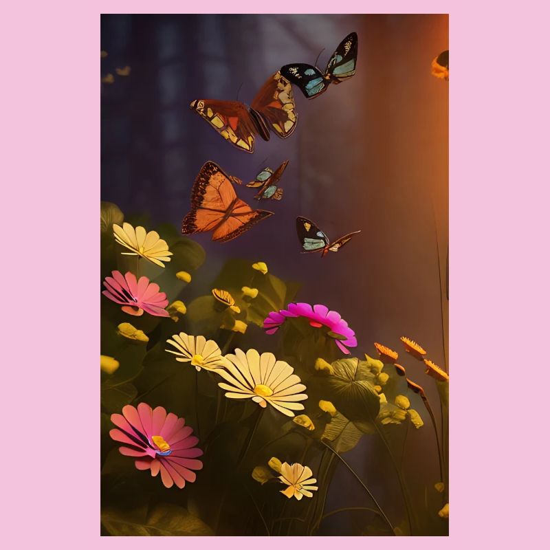 Blumen und Schmetterling