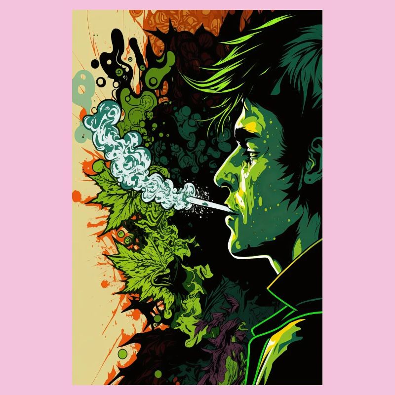 Grünes Psychedelic-Gesicht