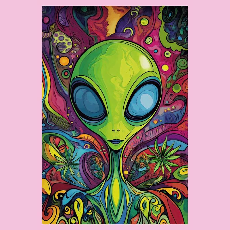 Psychedelischer Alien Neonrausch