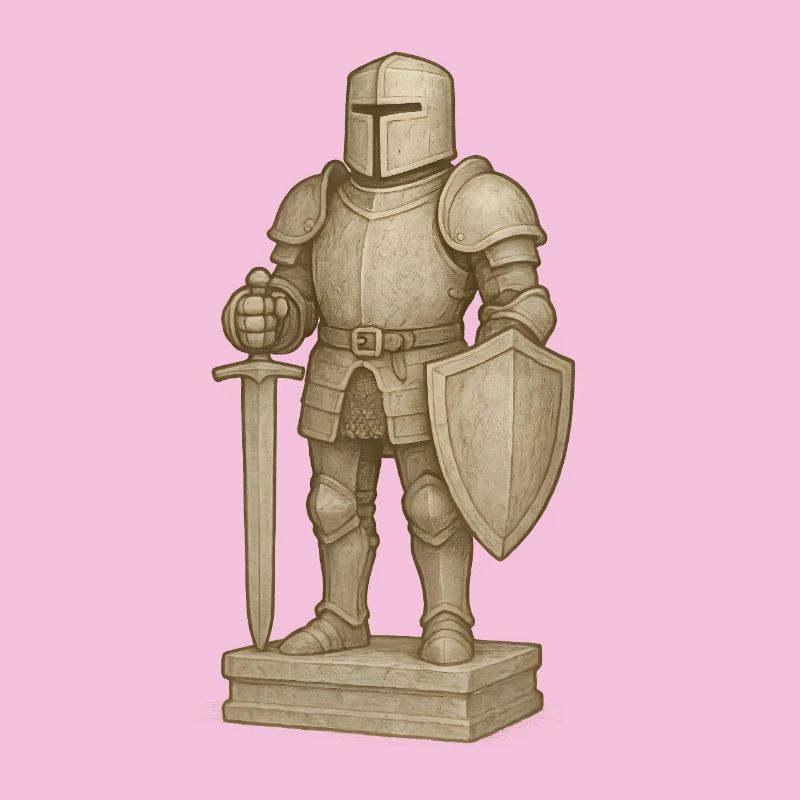 Knightly Samurai Figurine in Stone Style