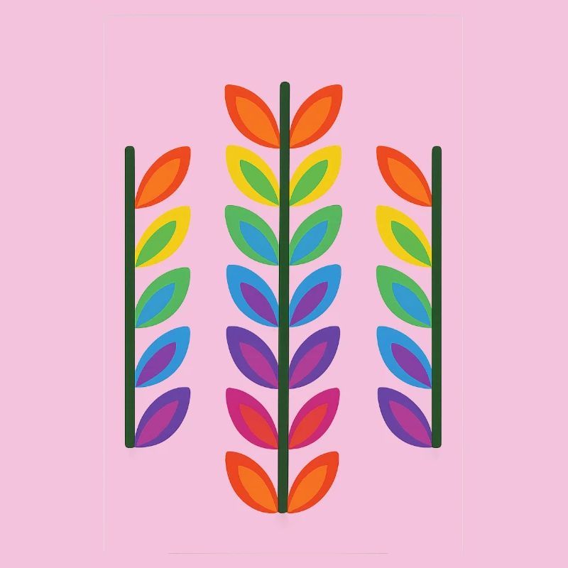 Conception de feuille arc-en-ciel dans un style vibrant