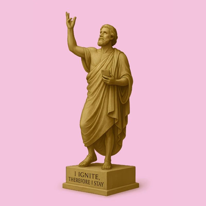 Religious sculpture with message