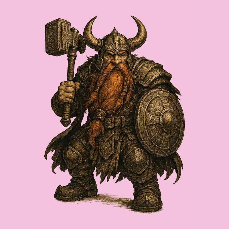 Dwarf with helmet and hammer