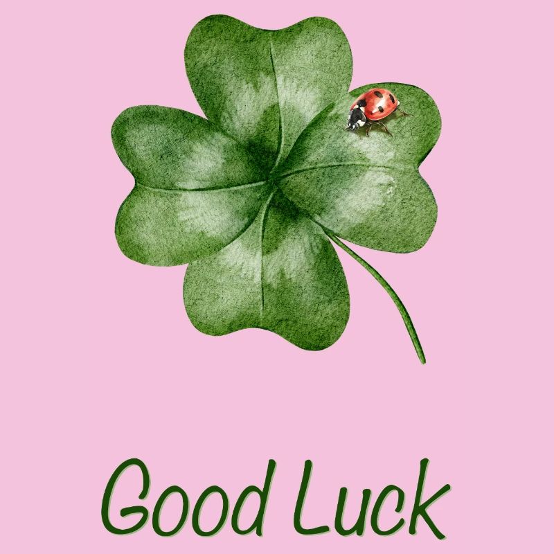 Good Luck – Shamrock with Ladybug